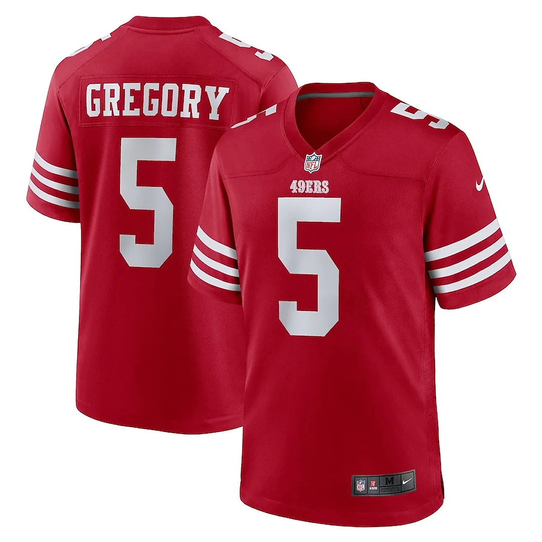 Zennovawear Randy Gregory 5 San Francisco 49ers Game Men Jersey - Scarlet