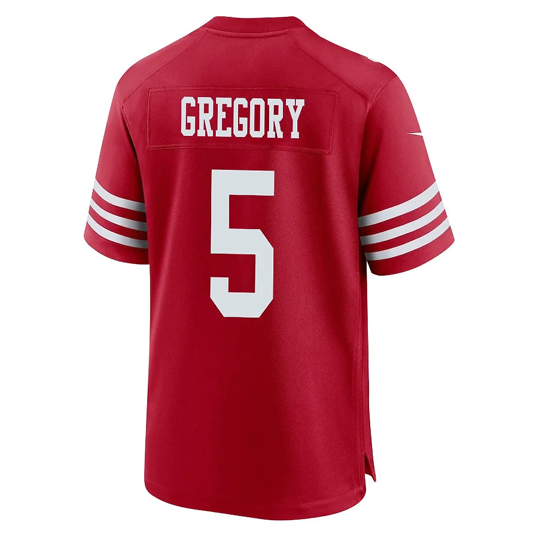 Zennovawear Randy Gregory 5 San Francisco 49ers NFC Champions Patch Game Men Jersey - Scarlet