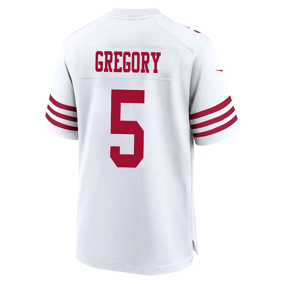 Zennovawear Randy Gregory 5 San Francisco 49ers NFC Champions Patch Game Men Jersey - White