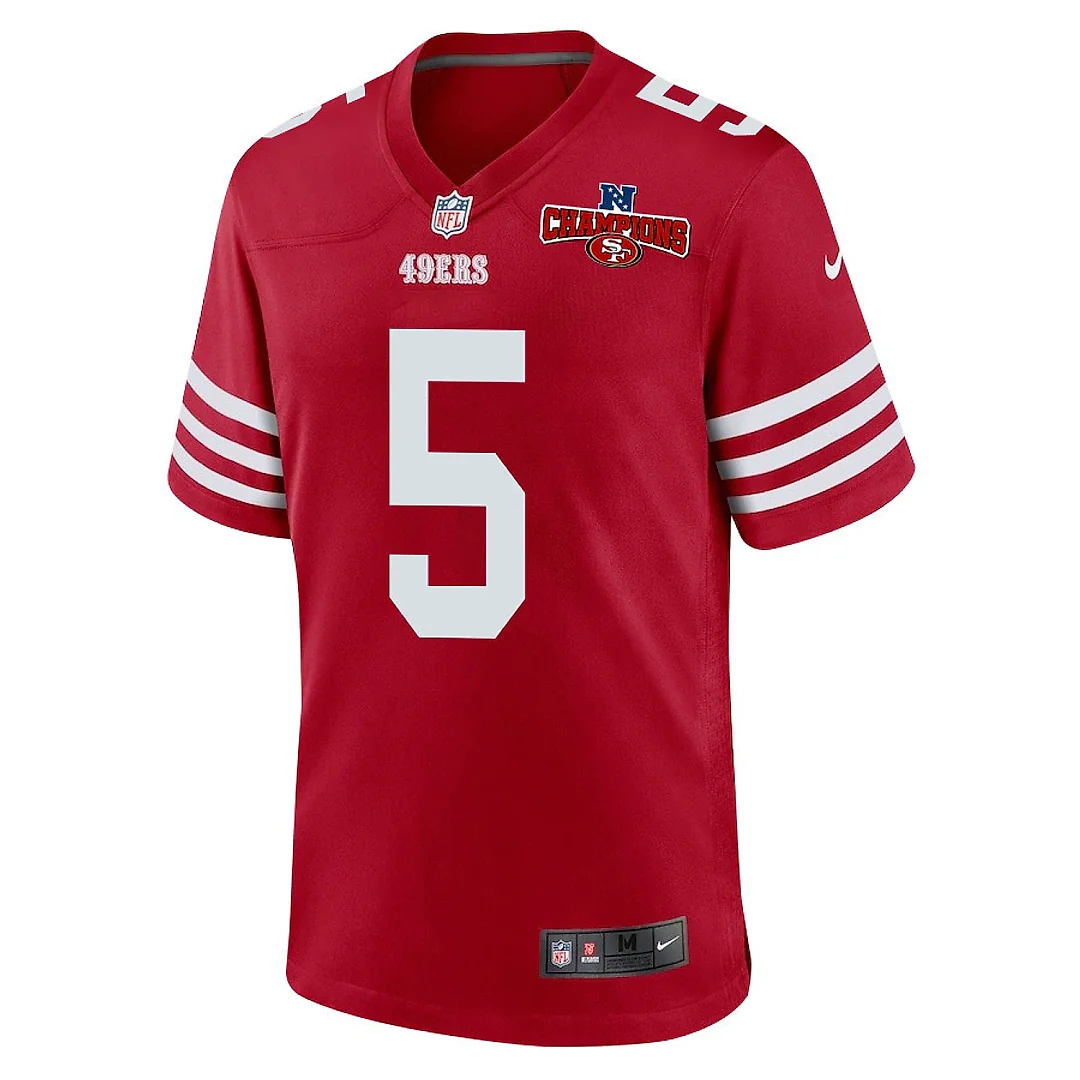 Zennovawear Randy Gregory 5 San Francisco 49ers NFC Champions Patch Game Men Jersey - Scarlet