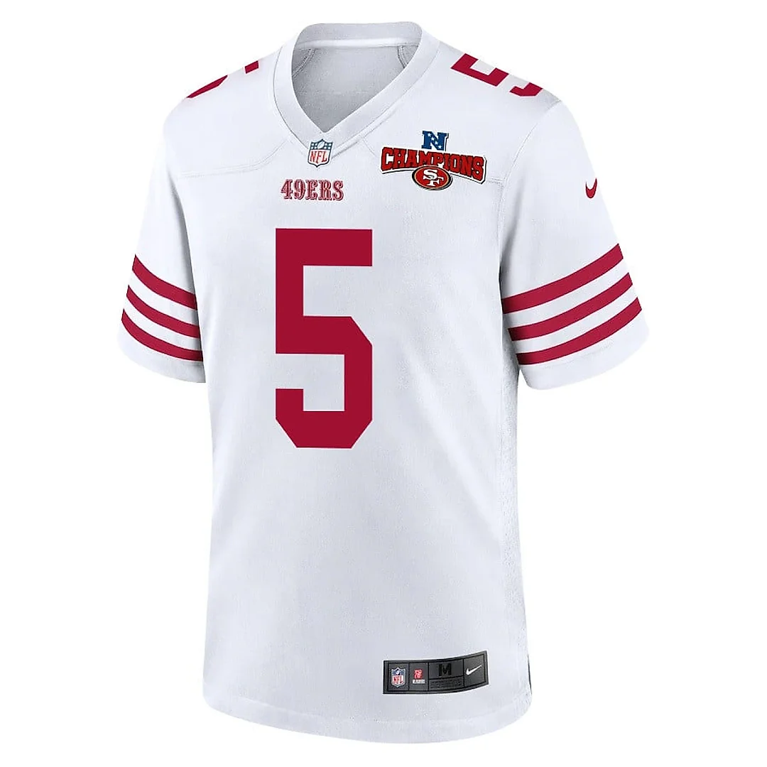 Zennovawear Randy Gregory 5 San Francisco 49ers NFC Champions Patch Game Men Jersey - White