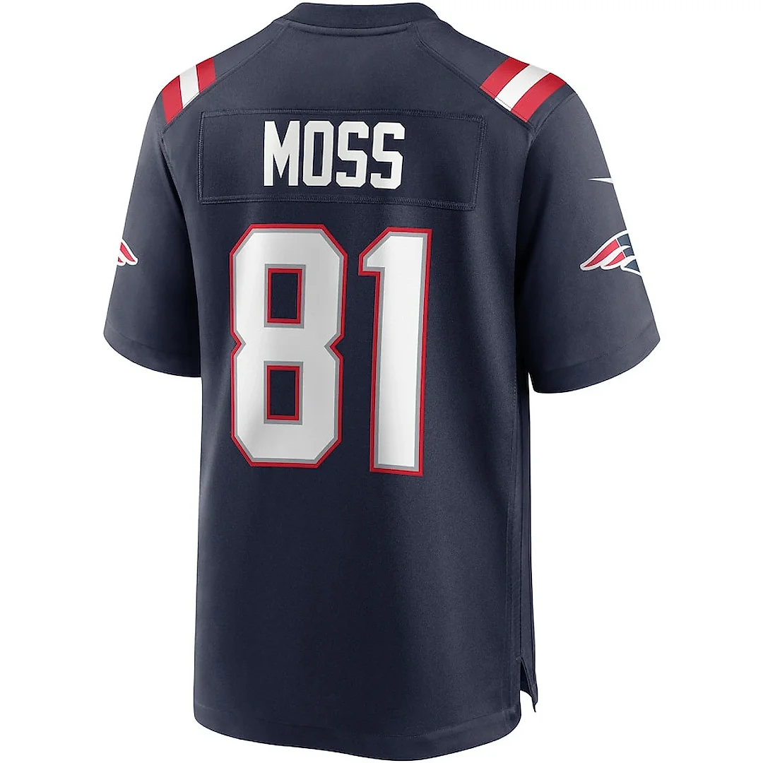 Zennovawear Randy Moss 81 New England Patriots Men Game Retired Jersey - Navy
