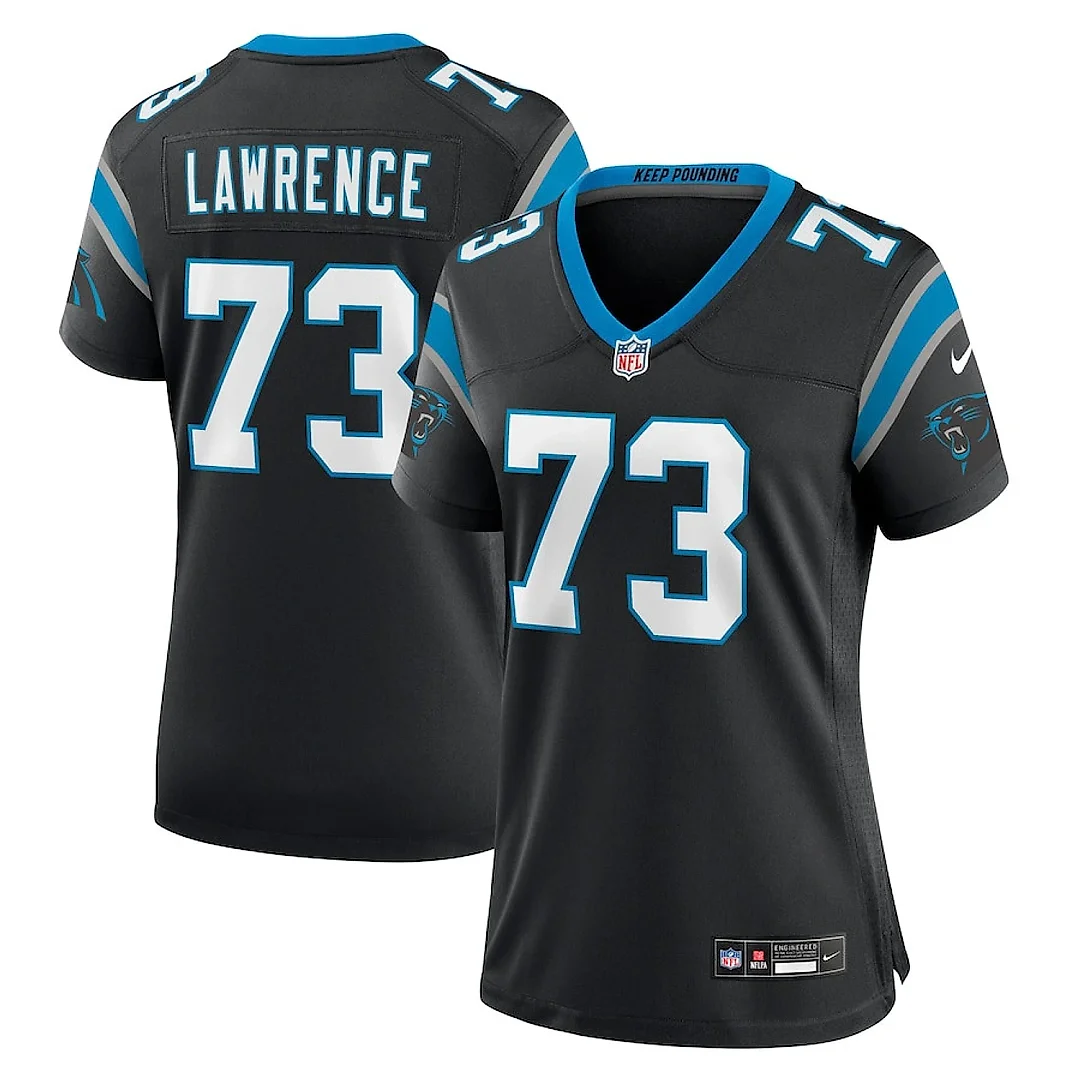 Zennovawear Rashard Lawrence 73 Carolina Panthers Game Women Jersey - Black