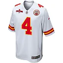 Zennovawear Rashee Rice 4 Kansas City Chiefs AFC Champions Patch Game Men Jersey - White