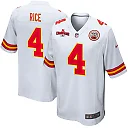 Zennovawear Rashee Rice 4 Kansas City Chiefs AFC Champions Patch Game Men Jersey - White