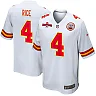 Zennovawear Rashee Rice 4 Kansas City Chiefs AFC Champions Patch Game Men Jersey - White