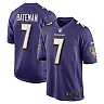 Zennovawear Rashod Bateman 7 Baltimore Ravens Team Game Men Jersey - Purple