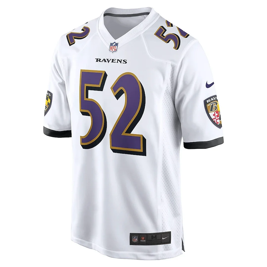 Zennovawear Ray Lewis 52 Baltimore Ravens Men Retired Game Jersey - White