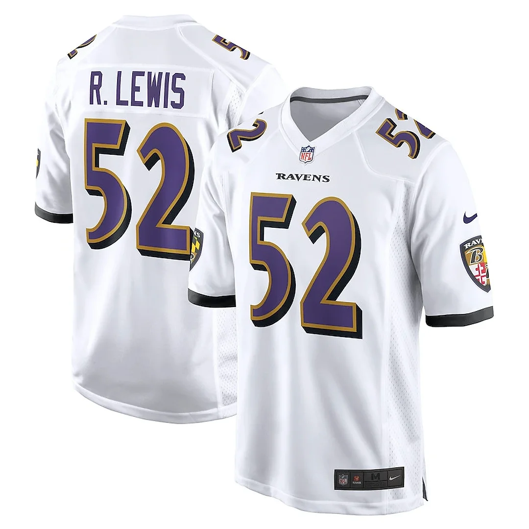 Zennovawear Ray Lewis 52 Baltimore Ravens Men Retired Game Jersey - White