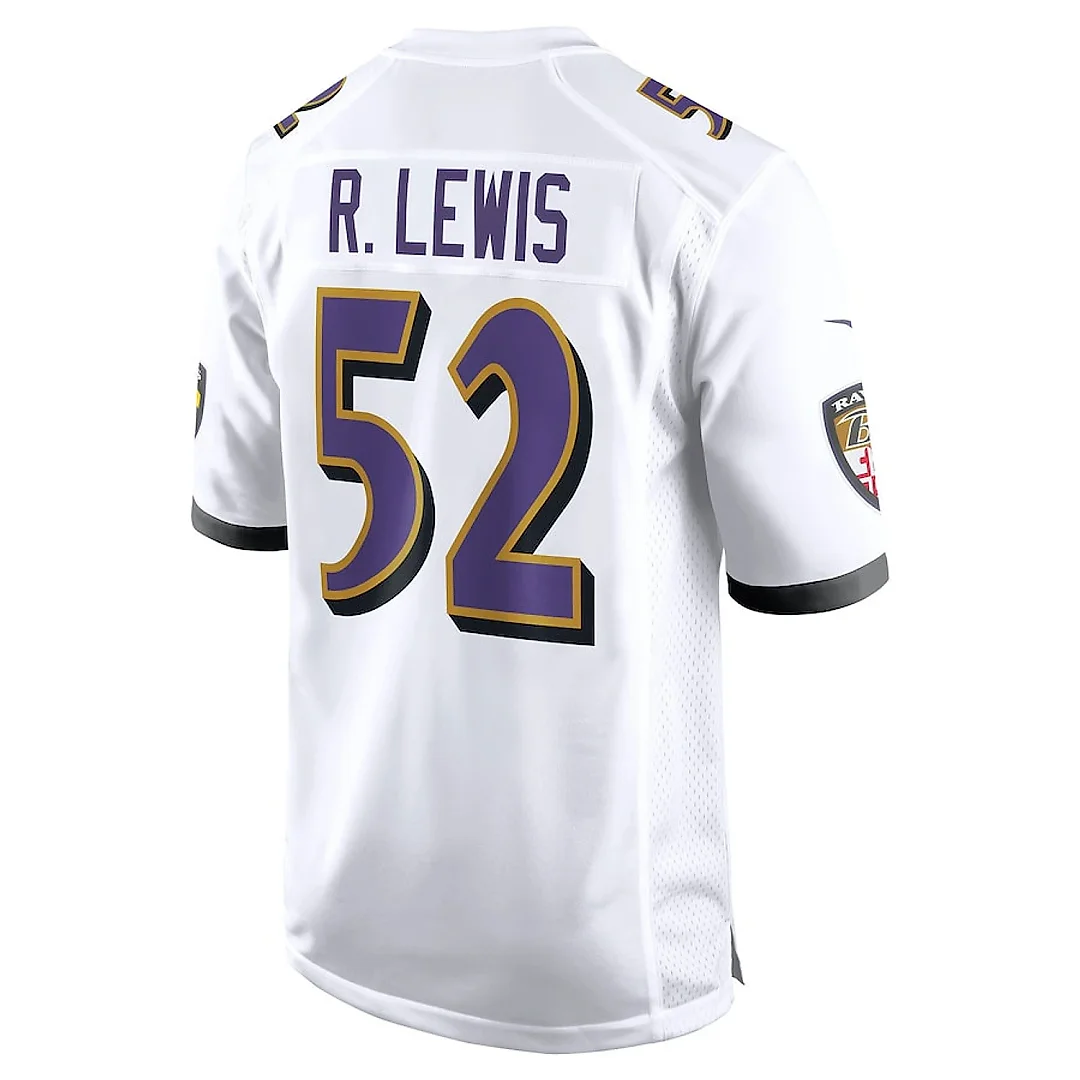Zennovawear Ray Lewis 52 Baltimore Ravens Men Retired Game Jersey - White
