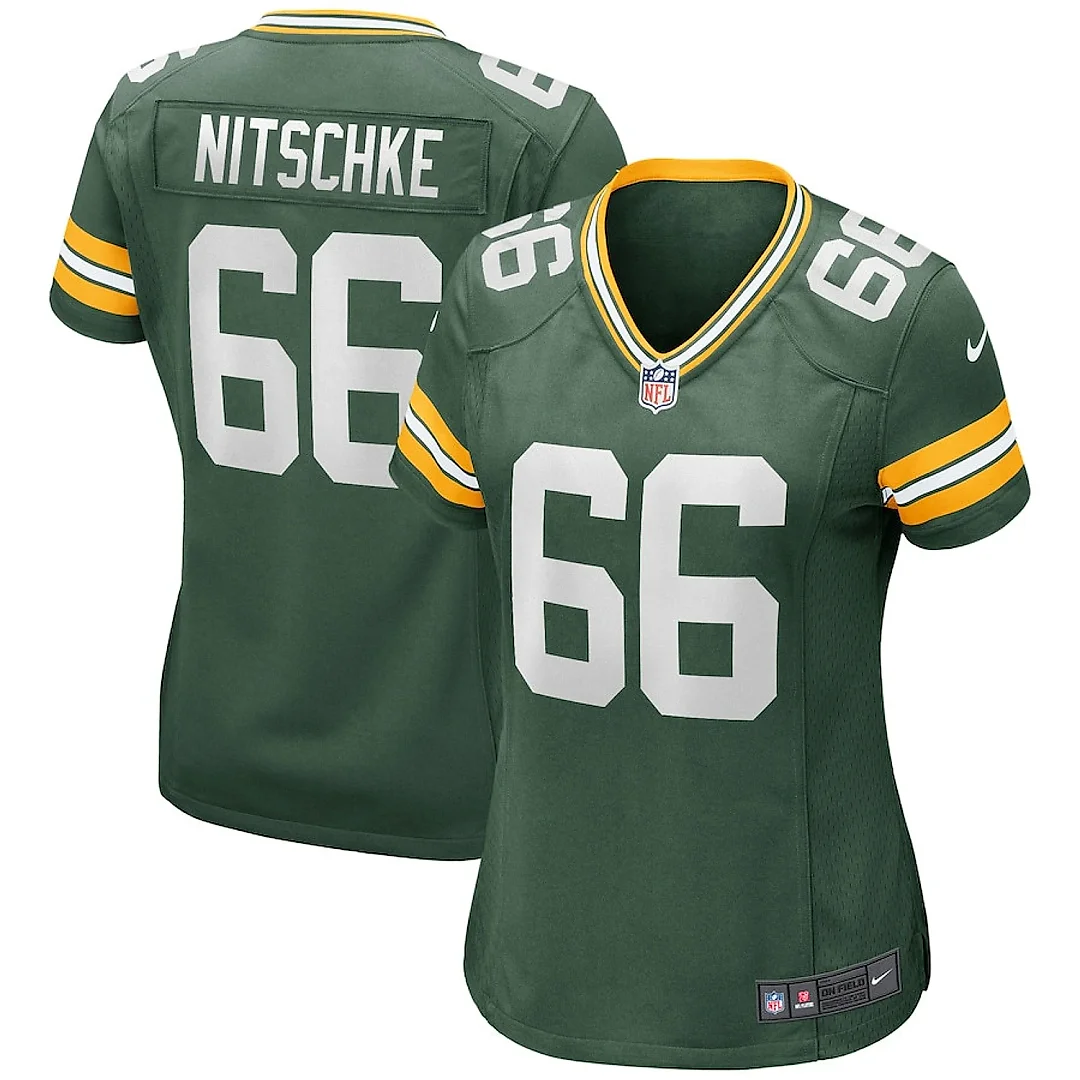 Zennovawear Ray Nitschke 66 Green Bay Packers Women Game Retired Jersey - Green