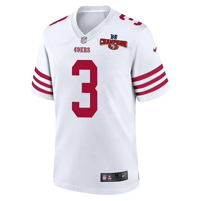 Zennovawear Ray-Ray McCloud III 3 San Francisco 49ers NFC Champions Patch Game Men Jersey - White