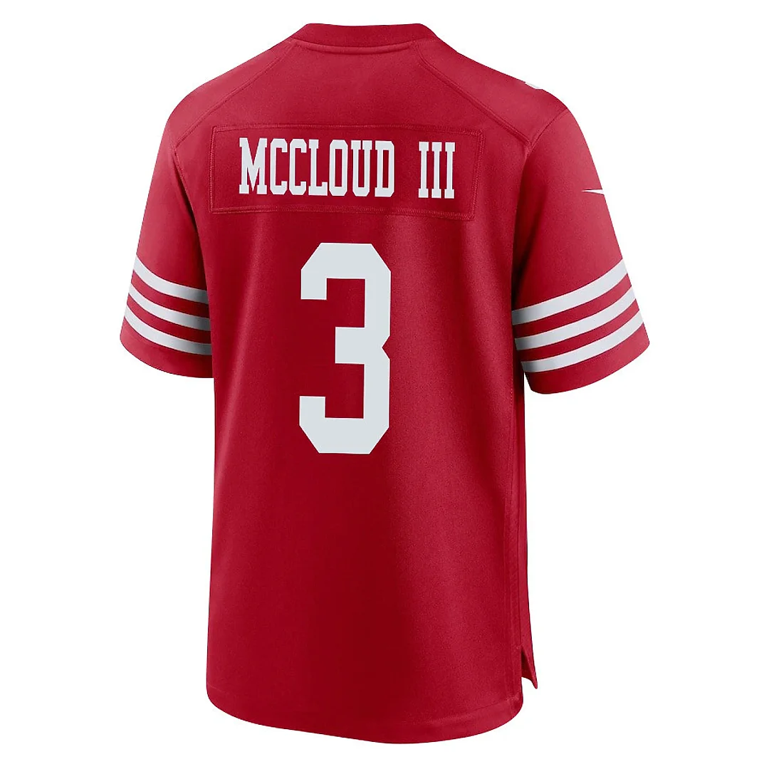 Zennovawear Ray-Ray McCloud III 3 San Francisco 49ers NFC Champions Patch Game Men Jersey - Scarlet