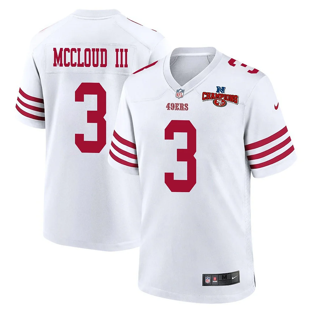 Zennovawear Ray-Ray McCloud III 3 San Francisco 49ers NFC Champions Patch Game Men Jersey - White