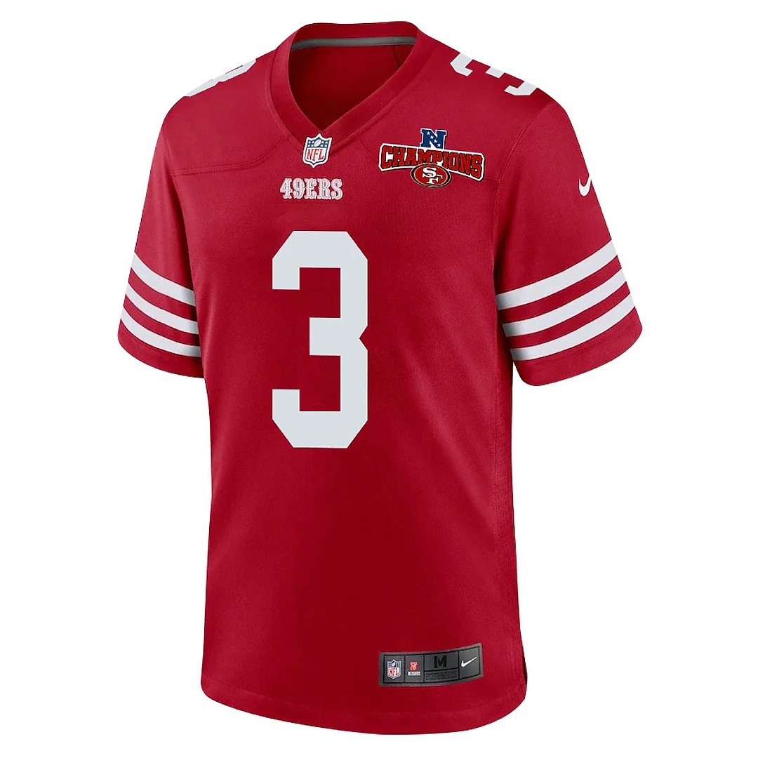 Zennovawear Ray-Ray McCloud III 3 San Francisco 49ers NFC Champions Patch Game Men Jersey - Scarlet