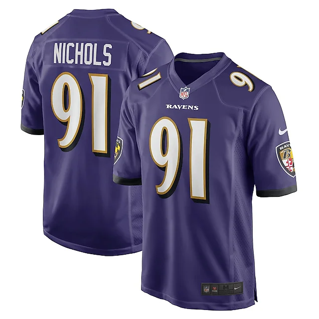 Zennovawear Rayshad Nichols 91 Baltimore Ravens Team Game Men Jersey - Purple