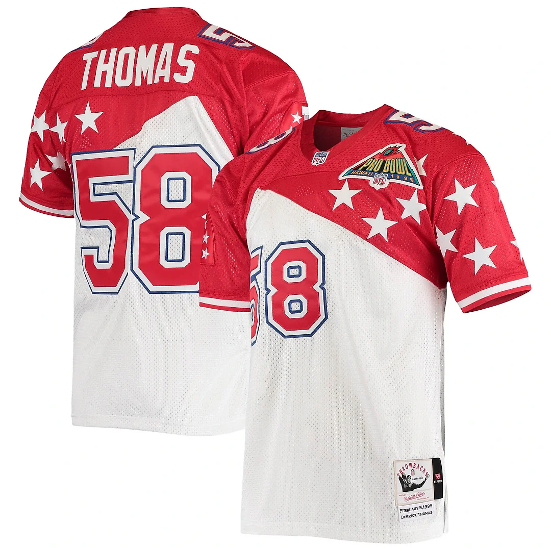 Zennovawear Derrick Thomas AFC 1995 Pro Bowl Authentic Jersey - White/Red
