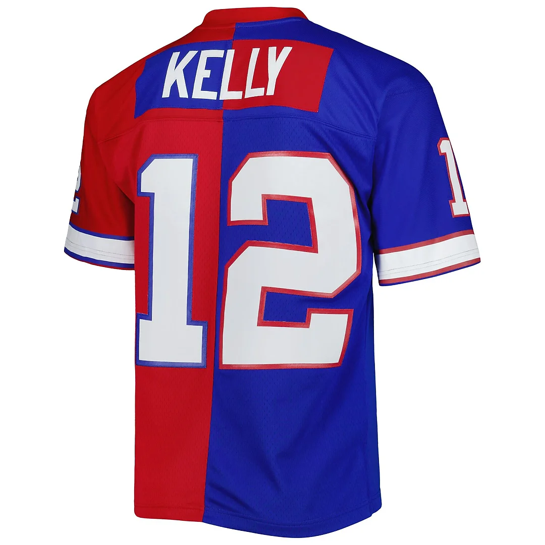 Zennovawear Jim Kelly Buffalo Bills 1990 Split Legacy Replica Jersey - Royal/Red