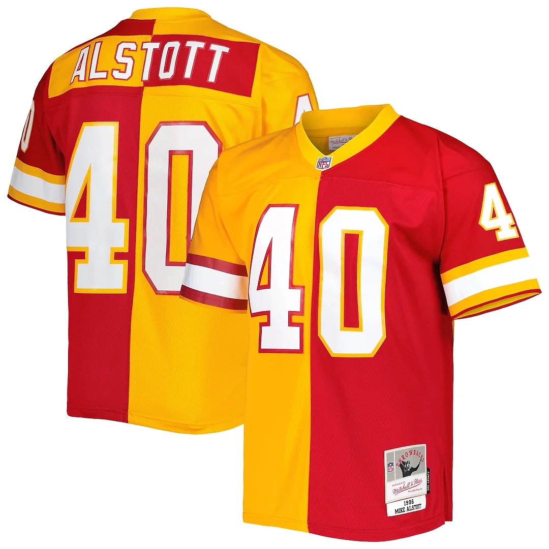 Zennovawear Mike Alstott Tampa Bay Buccaneers 1996 Split Legacy Replica Jersey - Orange/Red