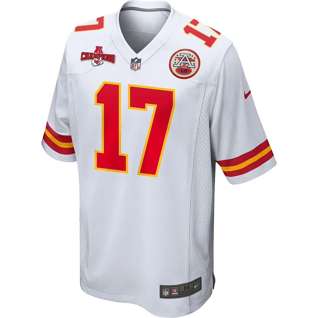 Zennovawear Richie James 17 Kansas City Chiefs AFC Champions Patch Game Men Jersey - White