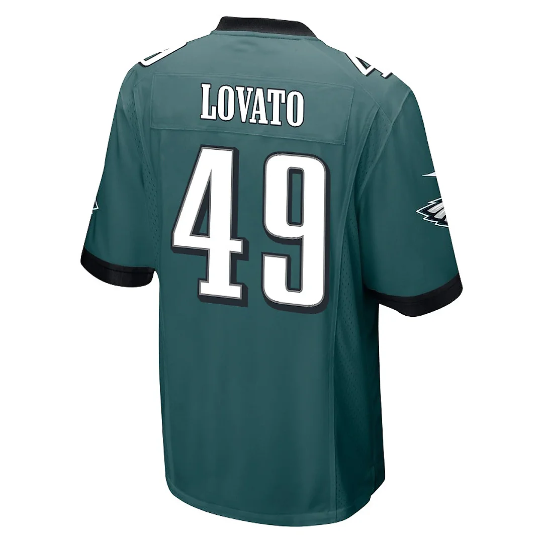 Zennovawear Rick Lovato 49 Philadelphia Eagles Super Bowl LIX Champions Patch Game Men Jersey - Midnight Green