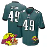 Zennovawear Rick Lovato 49 Philadelphia Eagles Super Bowl LIX New Orleans Patch Game Men Jersey - Midnight Green