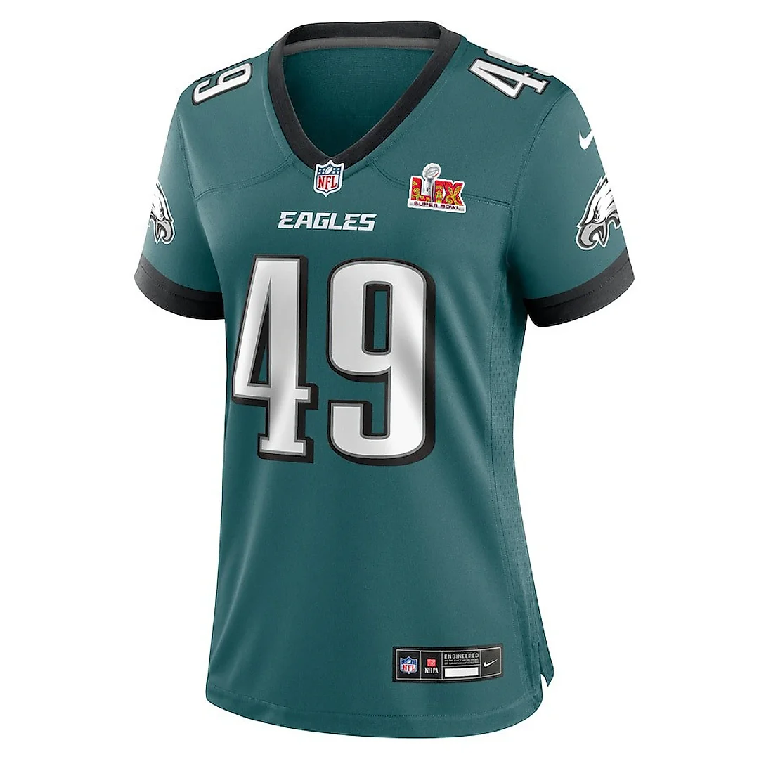 Zennovawear Rick Lovato 49 Philadelphia Eagles Super Bowl LIX Women's Jersey - Midnight Green