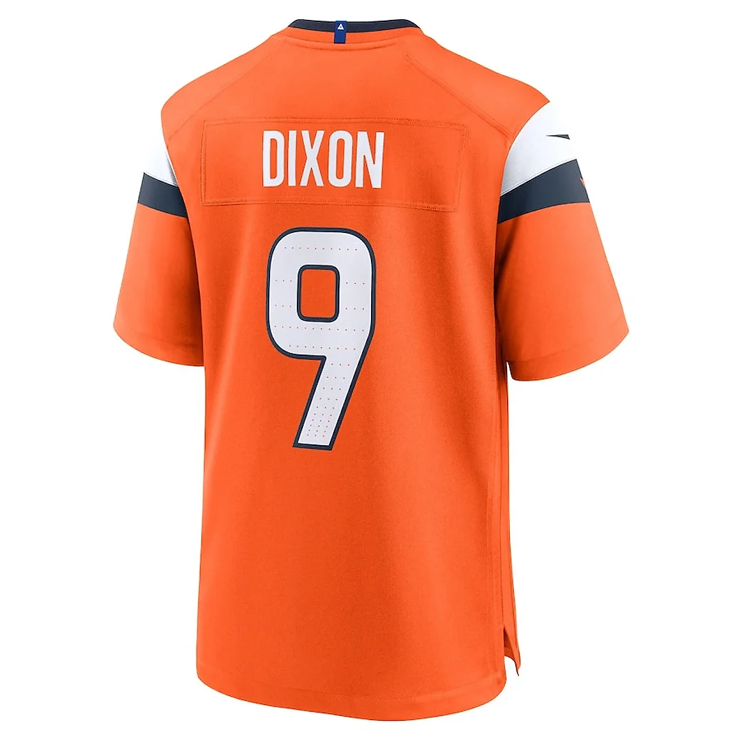 Zennovawear Riley Dixon 9 Denver Broncos Team Game Men Jersey - Orange