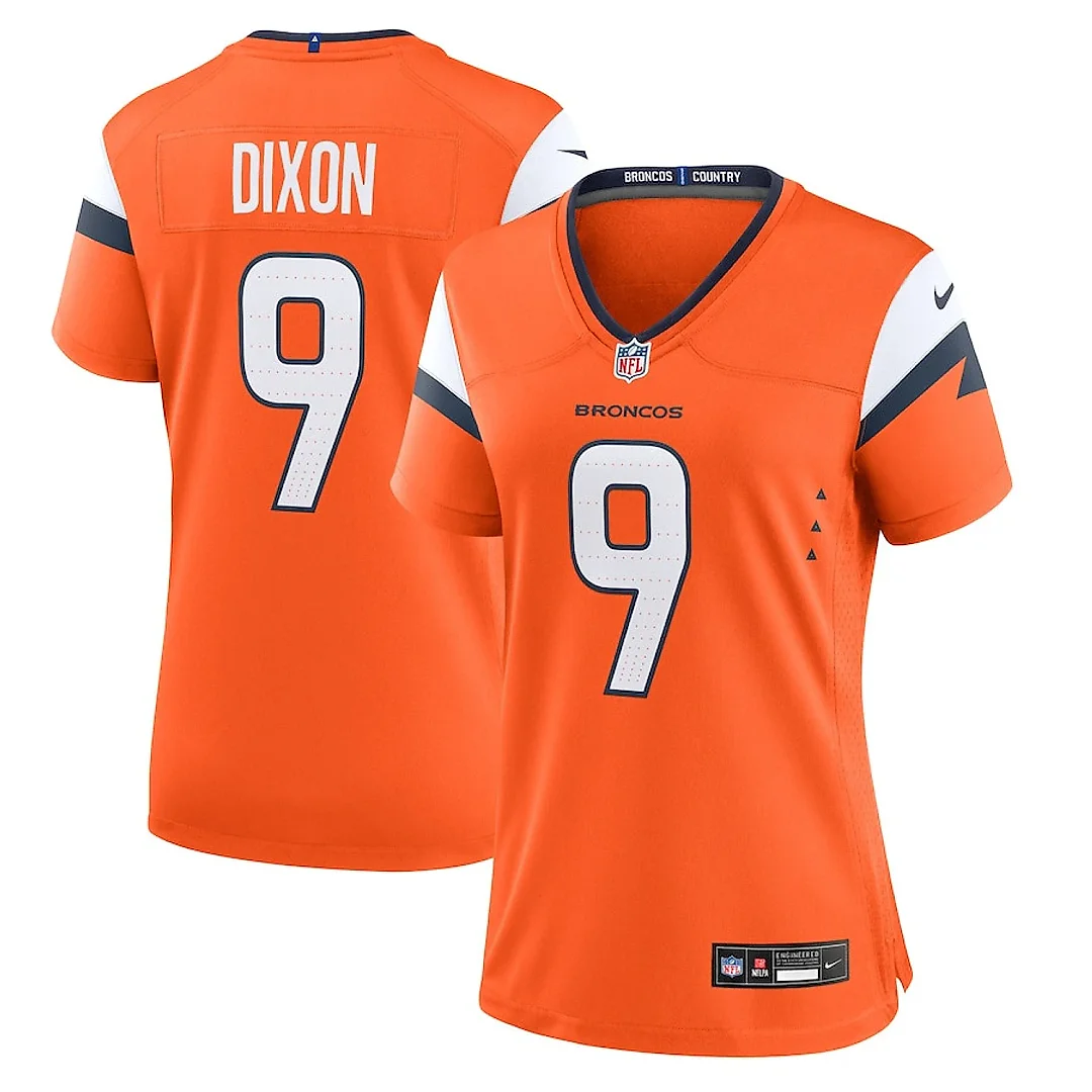 Zennovawear Riley Dixon 9 Denver Broncos Women's Team Game Jersey - Orange
