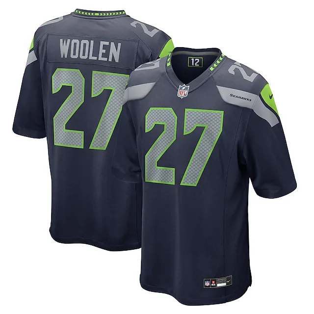 Zennovawear Riq Woolen 27 Seattle Seahawks Game Men Jersey - College Navy