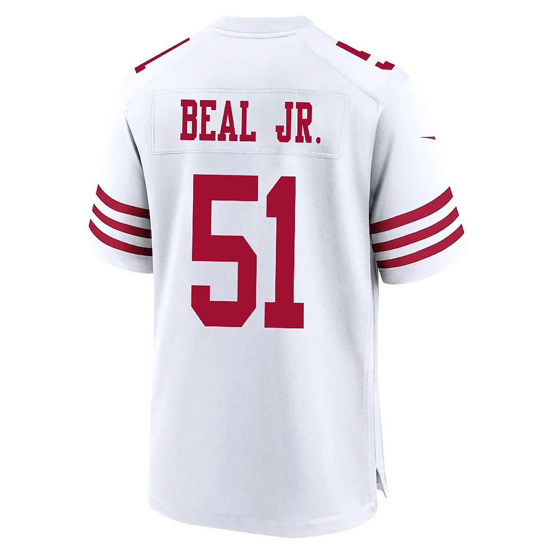 Zennovawear Robert Beal Jr. 51 San Francisco 49ers NFC Champions Patch Game Men Jersey - White