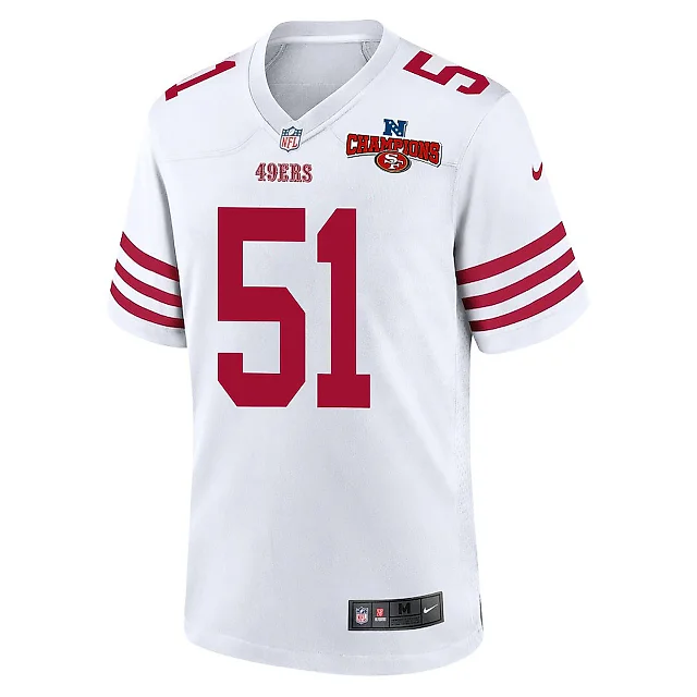 Zennovawear Robert Beal Jr. 51 San Francisco 49ers NFC Champions Patch Game Men Jersey - White