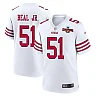 Zennovawear Robert Beal Jr. 51 San Francisco 49ers NFC Champions Patch Game Men Jersey - White