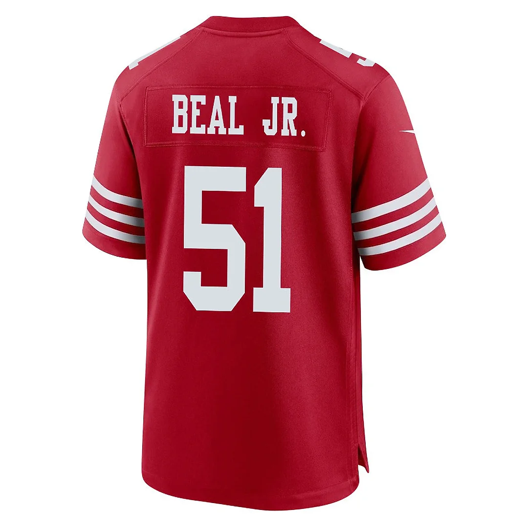 Zennovawear Robert Beal Jr. 51 San Francisco 49ers NFC Champions Patch Game Men Jersey - Scarlet