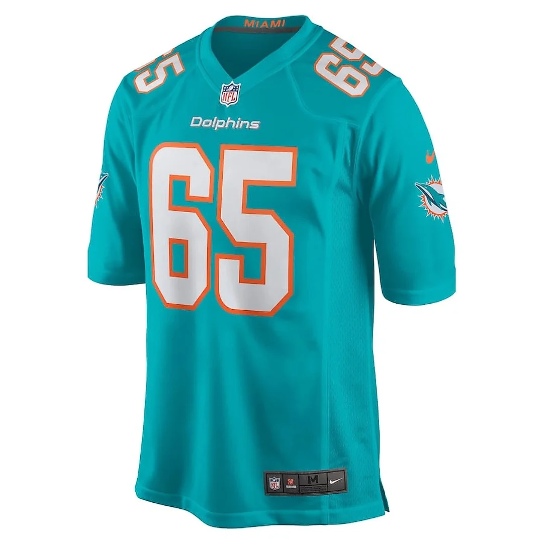 Zennovawear Robert Jones 65 Miami Dolphins Men Game Jersey - Aqua