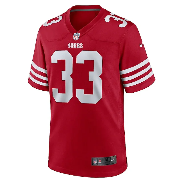 Zennovawear Rock Ya-Sin 33 San Francisco 49ers Team Game Men Jersey - Scarlet
