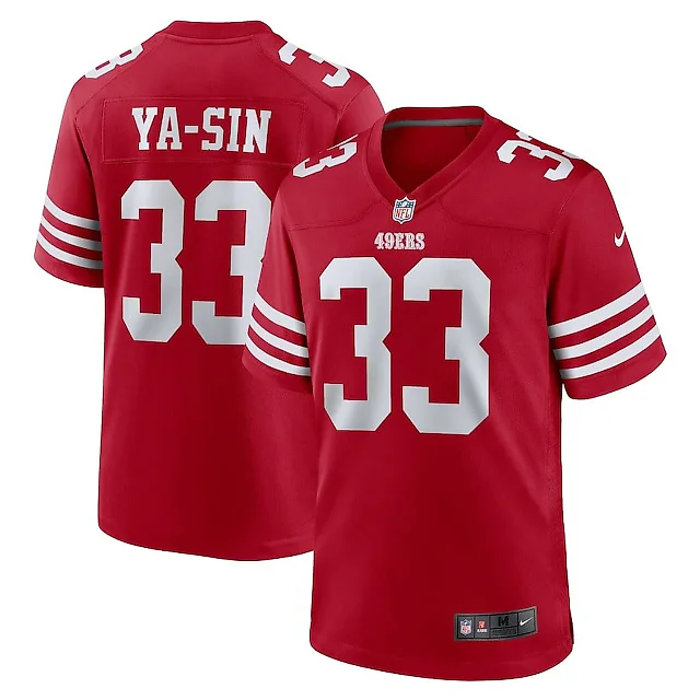 Zennovawear Rock Ya-Sin 33 San Francisco 49ers Team Game Men Jersey - Scarlet
