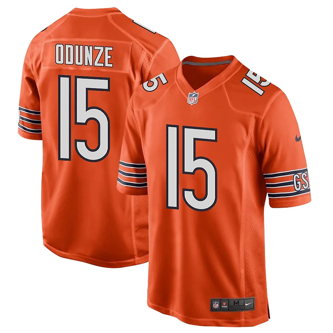 Zennovawear Rome Odunze 15 Chicago Bears Alternate 2024 NFL Draft First Round Pick Player Game Men Jersey - Orange