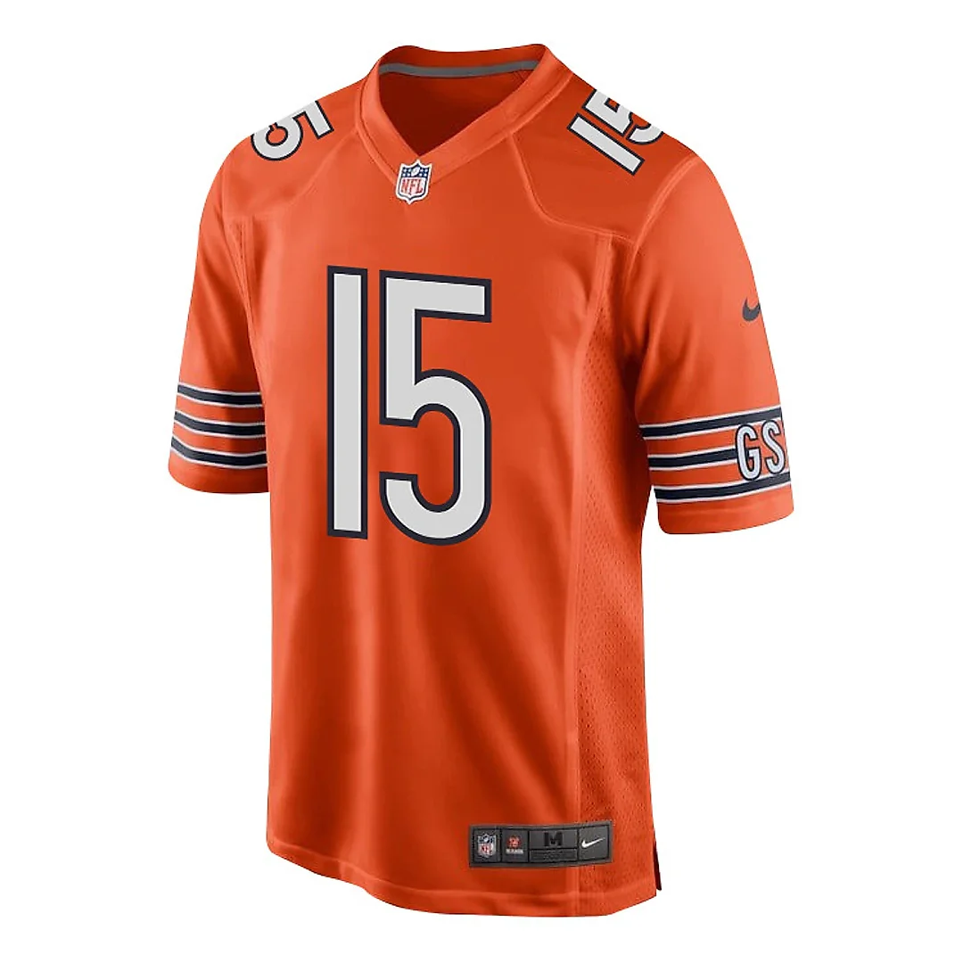 Zennovawear Rome Odunze 15 Chicago Bears Alternate 2024 NFL Draft First Round Pick Player Game Men Jersey - Orange