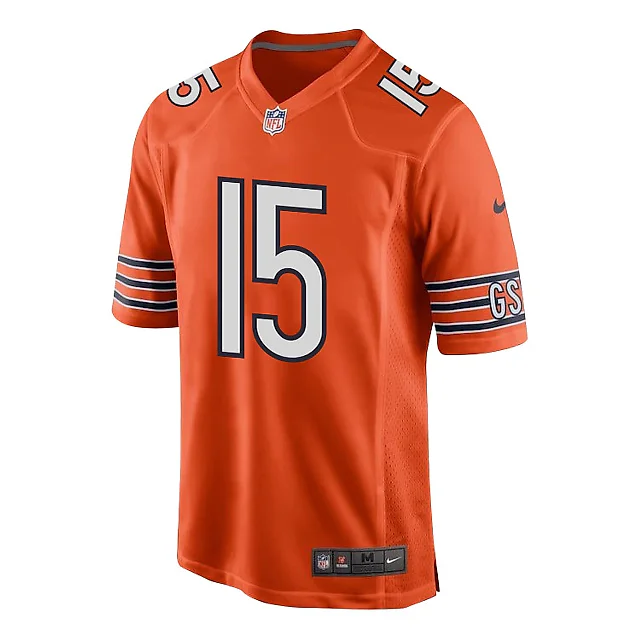 Zennovawear Rome Odunze 15 Chicago Bears Alternate 2024 NFL Draft First Round Pick Player Game Men Jersey - Orange