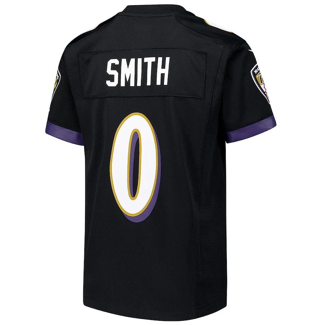 Zennovawear Roquan Smith 0 Baltimore Ravens Alternate Player Game YOUTH Jersey - Black