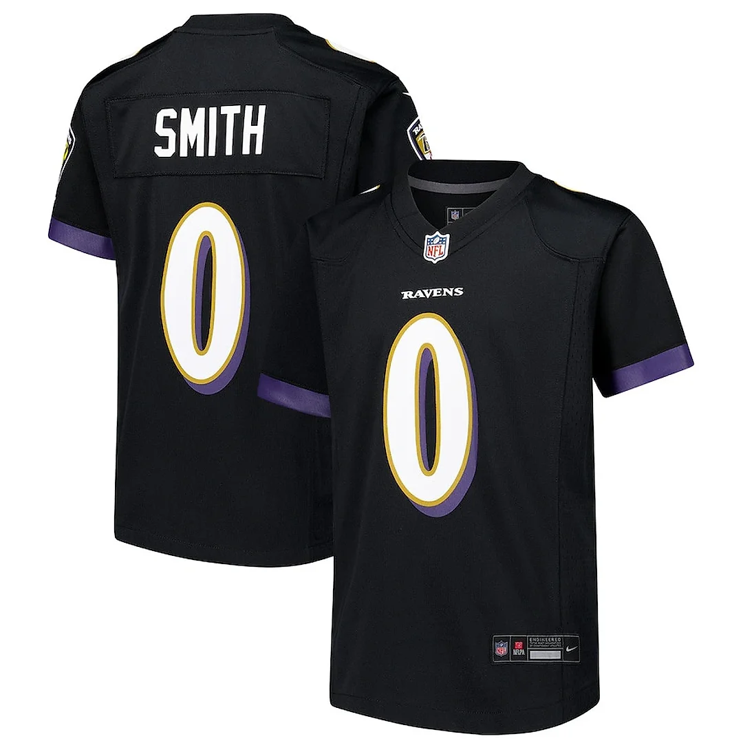 Zennovawear Roquan Smith 0 Baltimore Ravens Alternate Player Game YOUTH Jersey - Black