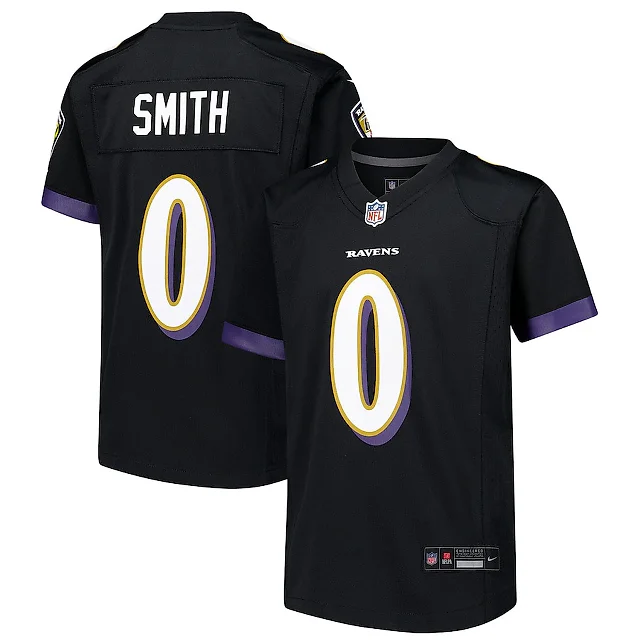 Zennovawear Roquan Smith 0 Baltimore Ravens Alternate Player Game YOUTH Jersey - Black