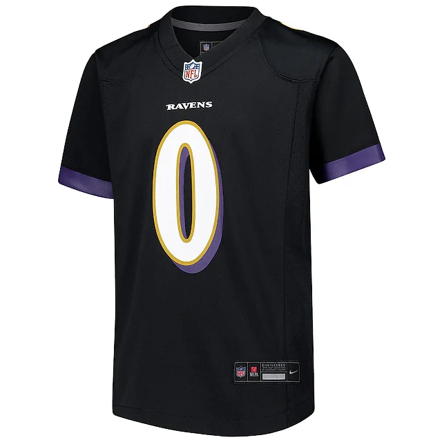 Zennovawear Roquan Smith 0 Baltimore Ravens Alternate Player Game YOUTH Jersey - Black