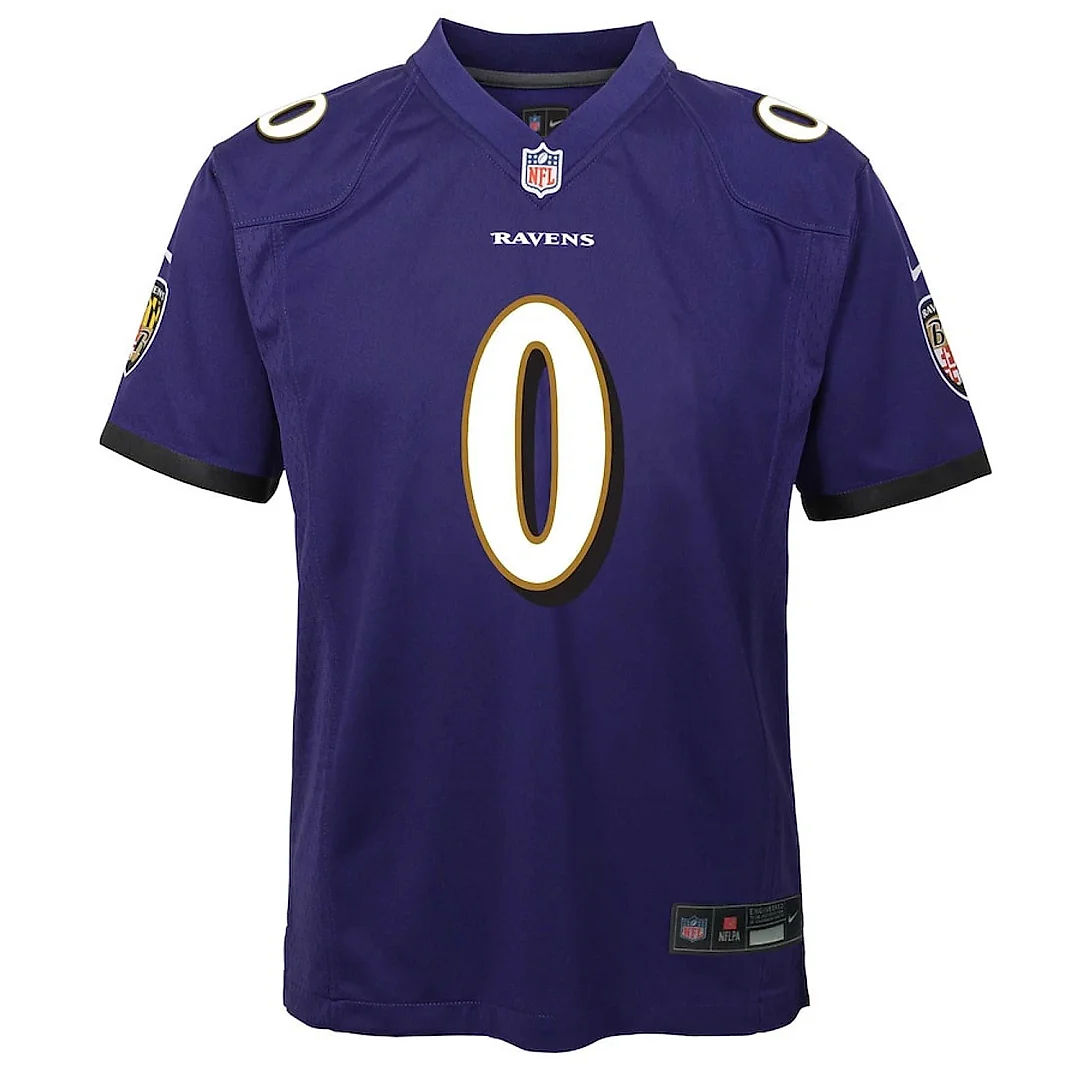 Zennovawear Roquan Smith 0 Baltimore Ravens Team Player Game YOUTH Jersey - Purple