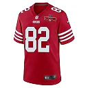 Zennovawear Ross Dwelley 82 San Francisco 49ers NFC Champions Patch Game Men Jersey - Scarlet