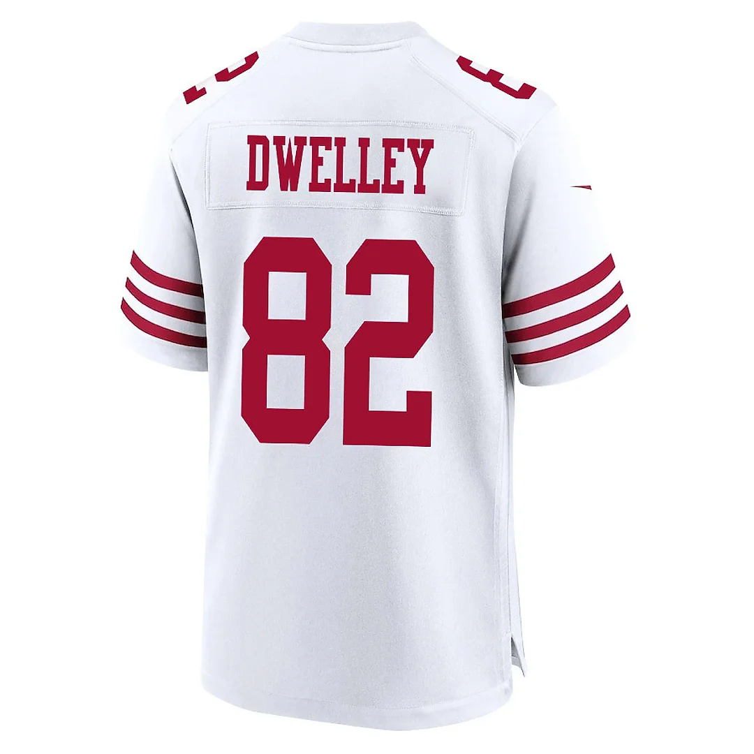 Zennovawear Ross Dwelley 82 San Francisco 49ers NFC Champions Patch Game Men Jersey - White