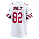 Zennovawear Ross Dwelley 82 San Francisco 49ers NFC Champions Patch Game Men Jersey - White