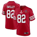 Zennovawear Ross Dwelley 82 San Francisco 49ers NFC Champions Patch Game Men Jersey - Scarlet