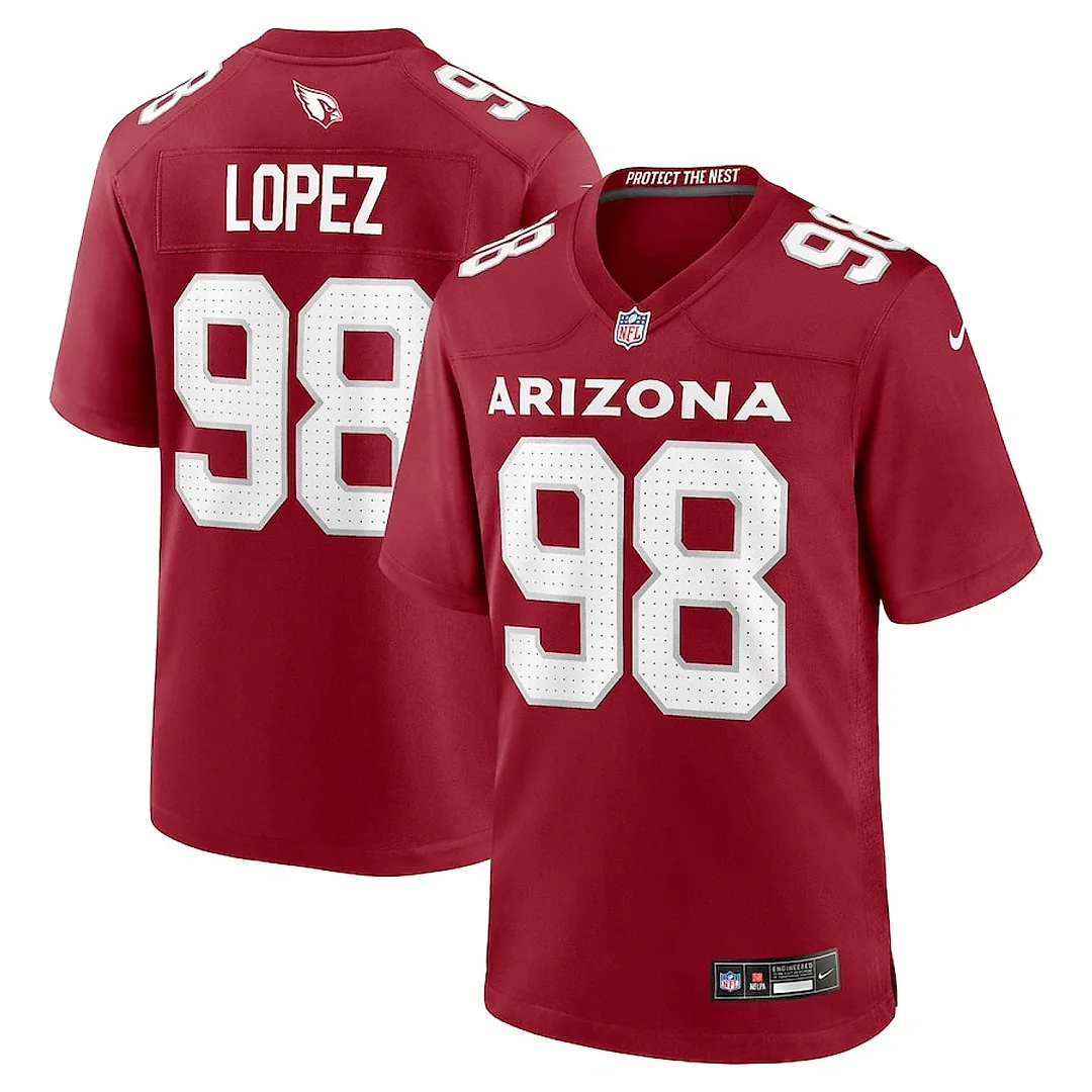 Zennovawear Roy Lopez 98 Arizona Cardinals Team Game Men Jersey - Cardinal